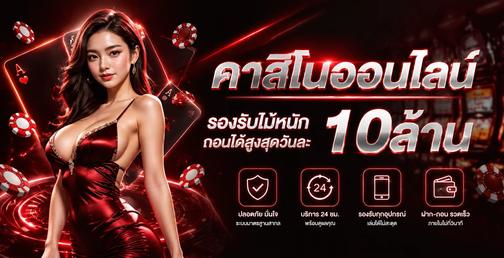 แบนเนอร์ JOOB168 โปรโมชั่นและสล็อต PG โทนแดงดำ